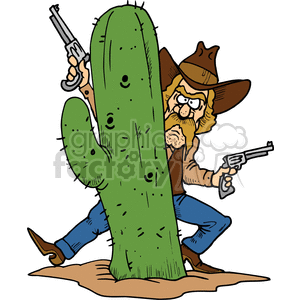 Cactus clipart cowboy. Royalty free gunsling c