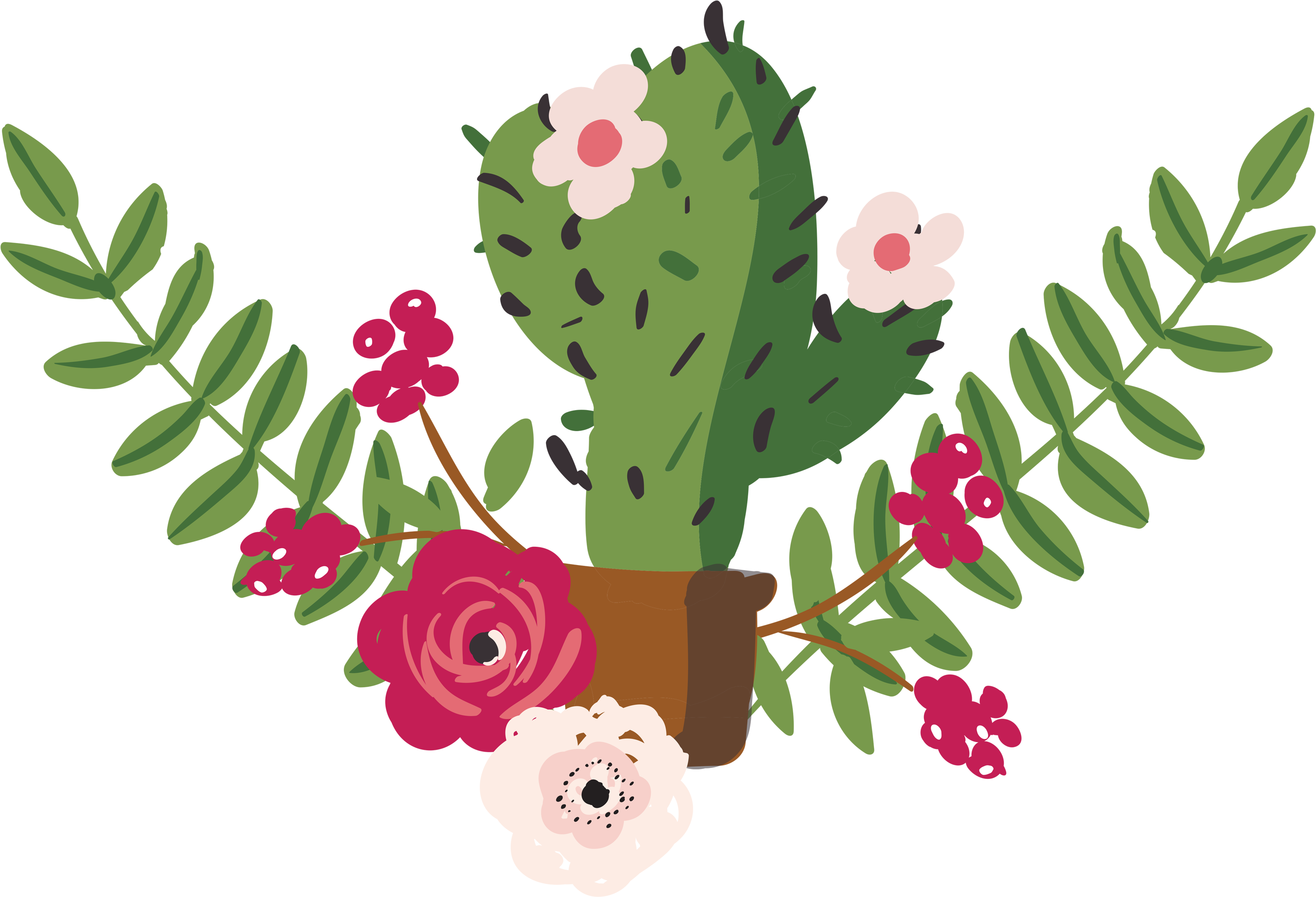 Cactus Clipart Png - Cartoon Cactus | Boddeswasusi
