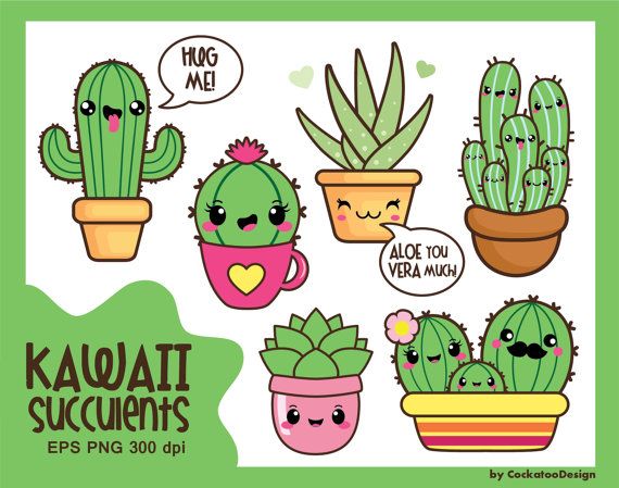 cactus clipart kawaii