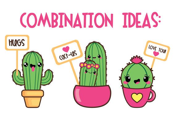 Cactus clipart kawaii.  off valentine this