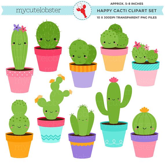 cactus clipart modern