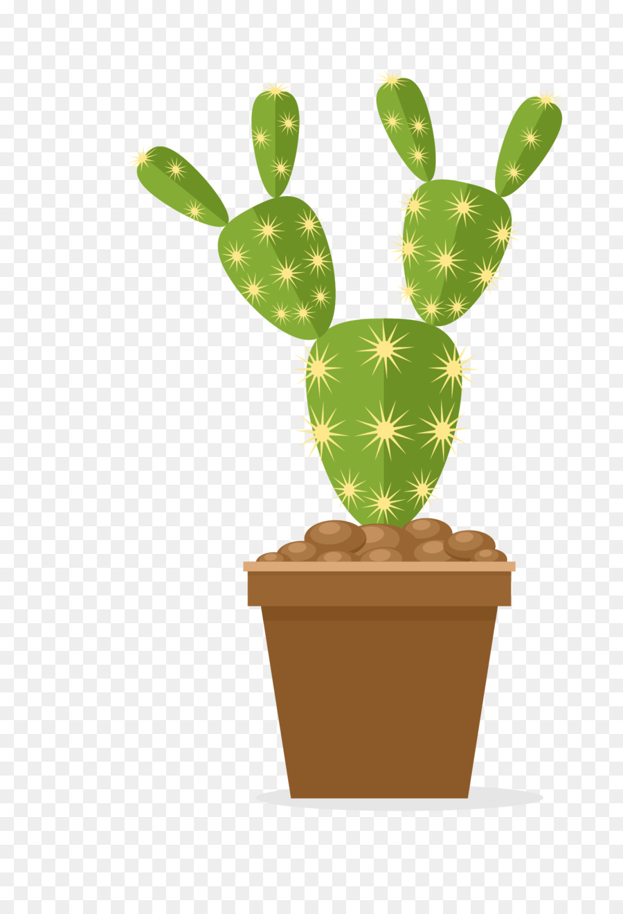 Cactus clipart nopal. Prickly pear cactaceae flowerpot