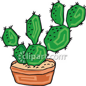 A in pot royalty. Cactus clipart prickly pear