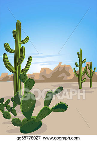 cactus clipart scene