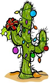 Southwest snowman holiday card. Cactus clipart texas