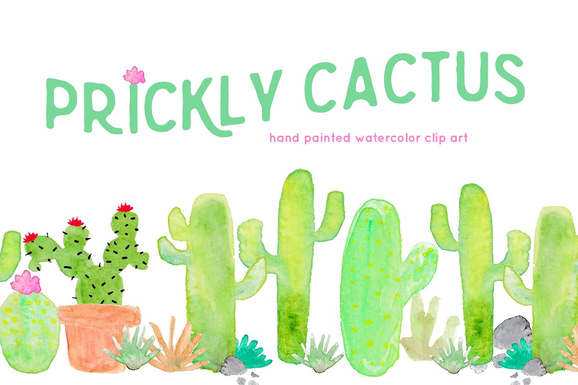 cactus clipart watercolor