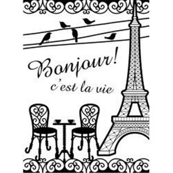 Cafe clipart bistro french. Embossing folder by darice