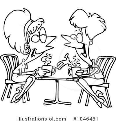 Illustration by toonaday royaltyfree. Cafe clipart black and white