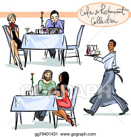 Cafe clipart cafe scene. Vector illustration and restaurant