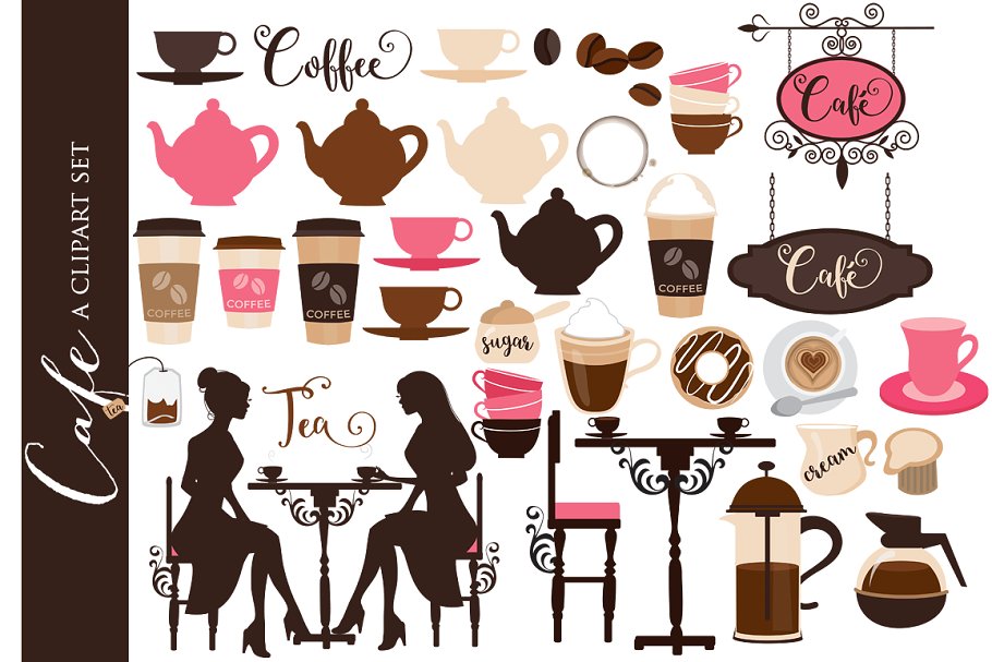 Coffee tea . Cafe clipart clip art