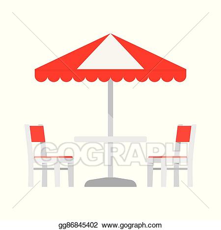 Clip art vector with. Cafe clipart umbrella table