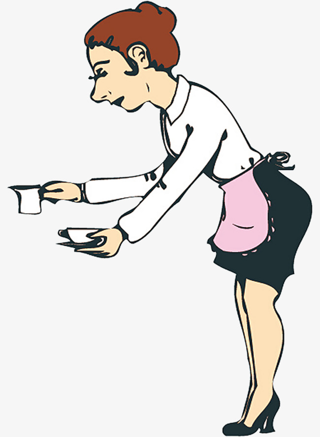 Costume waiter clothes restaurant. Cafe clipart waitress