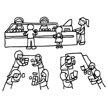 cafeteria clipart black and white