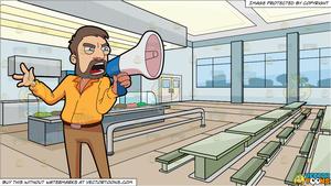 An angry man using. Cafeteria clipart college cafeteria
