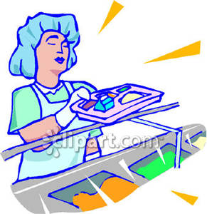 School lunch lady serving. Cafeteria clipart food server