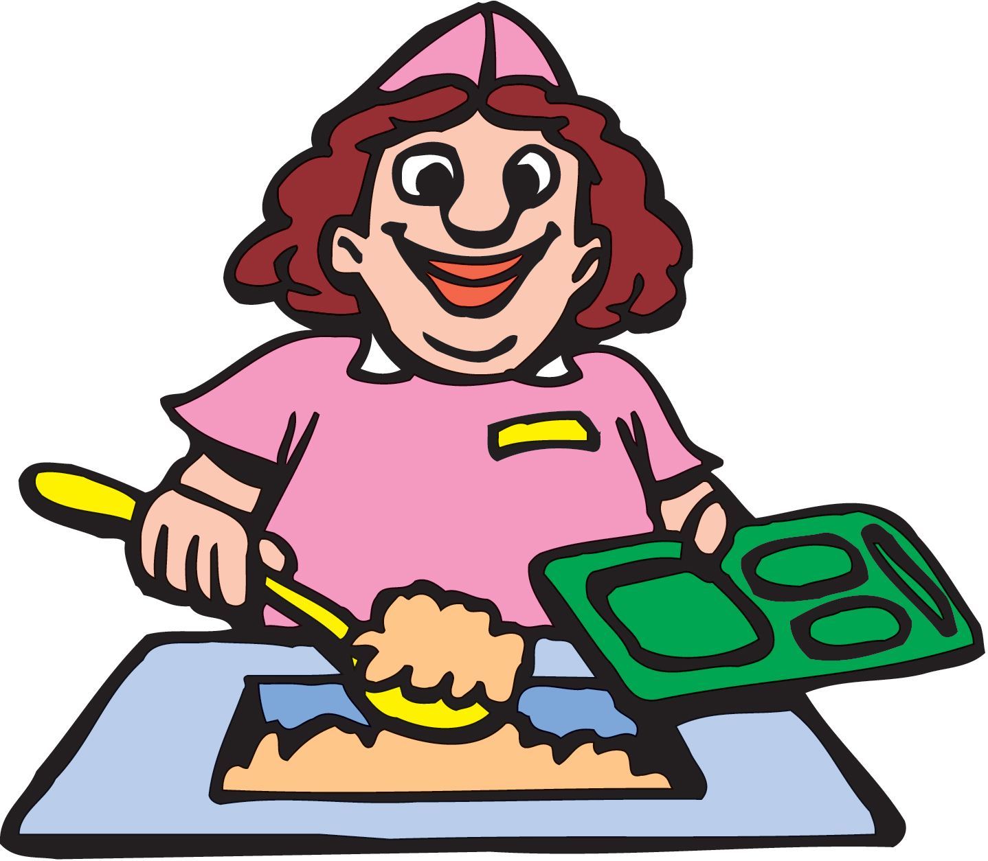 clipart lunch cafeteria worker