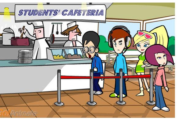 clipart lunch cafeteria line