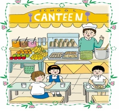 Canteen black and white. Cafeteria clipart part school