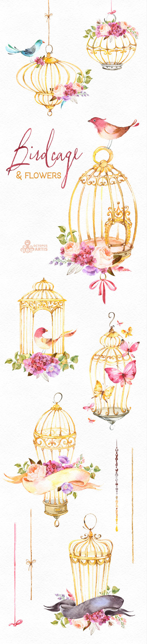 cage clipart gold bird