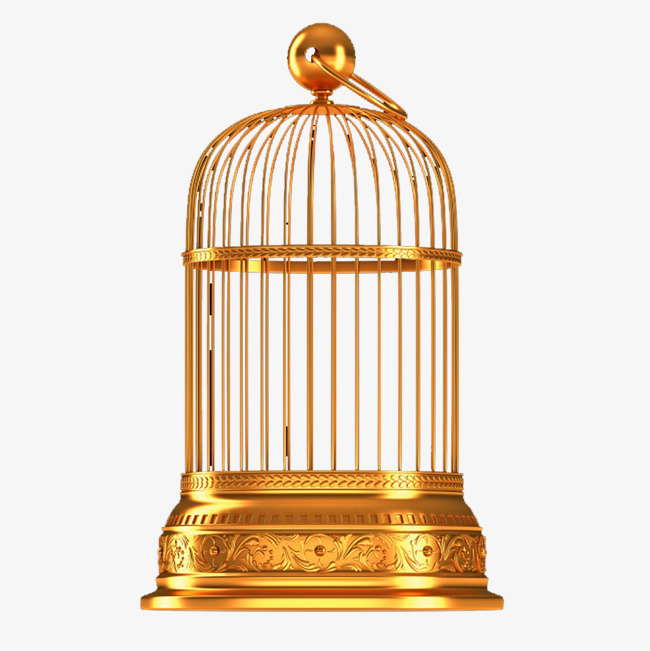 cage clipart gold bird