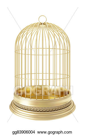 cage clipart golden bird