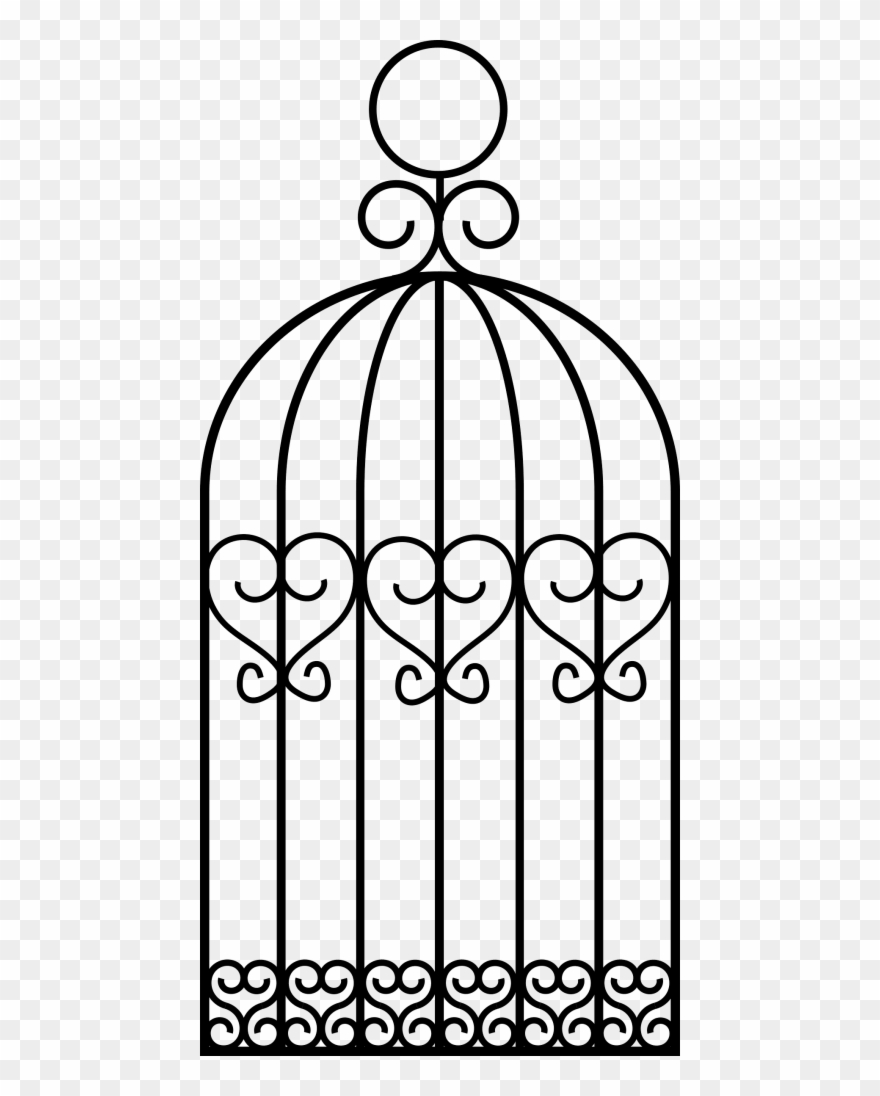 Cage clipart line. Bird png drawing a
