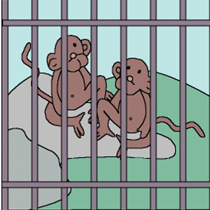 Cage clipart monkey cage. Amei waece title the