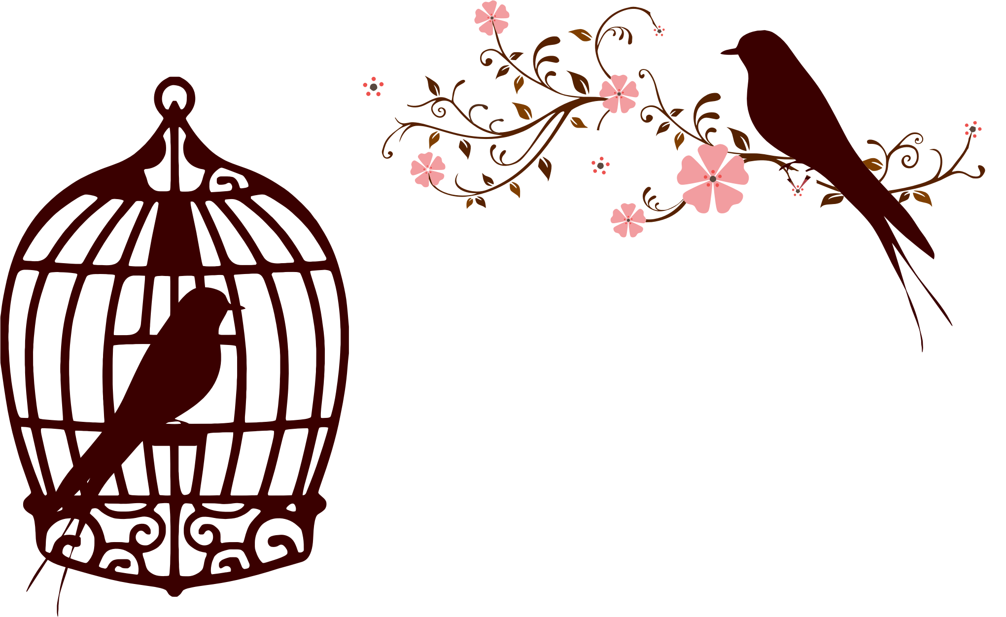 clipart bird floral