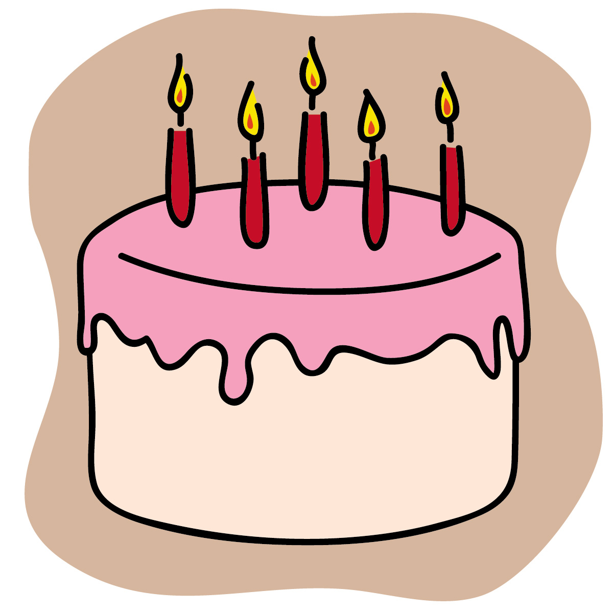A clipart cake. Free birthday clip art