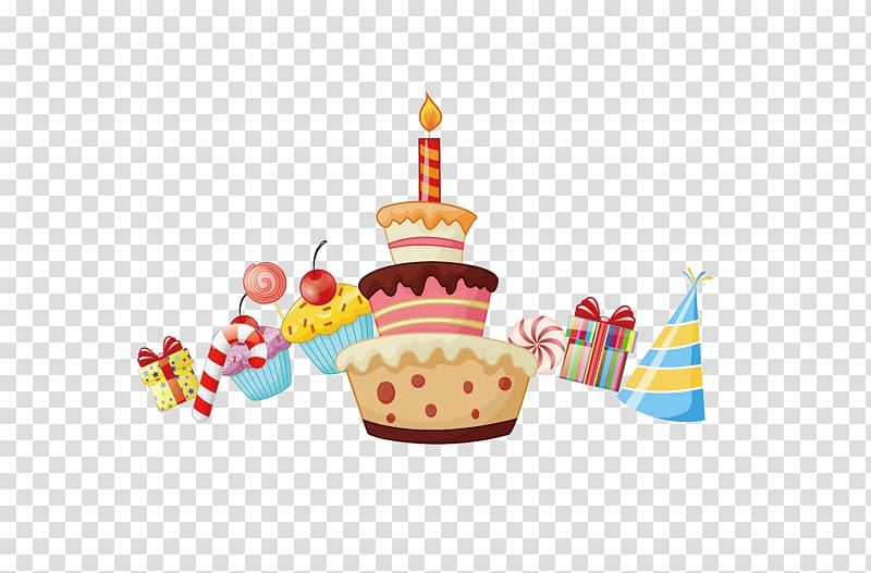 Birthday cartoon and gift. Gifts clipart cake