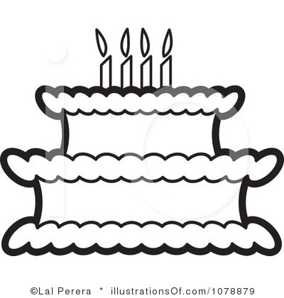 Cake clipart outline. Rf birthday panda free