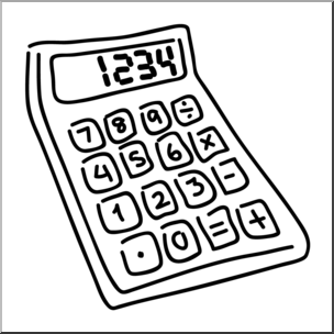 calculator clipart black and white