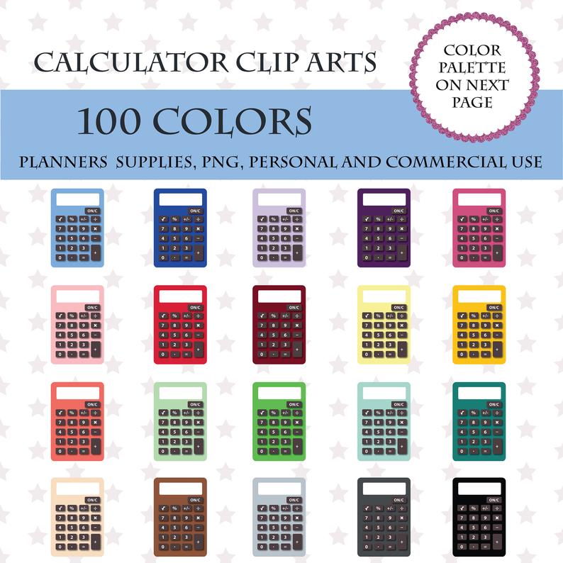 Calculator clipart blank.  colors clip art