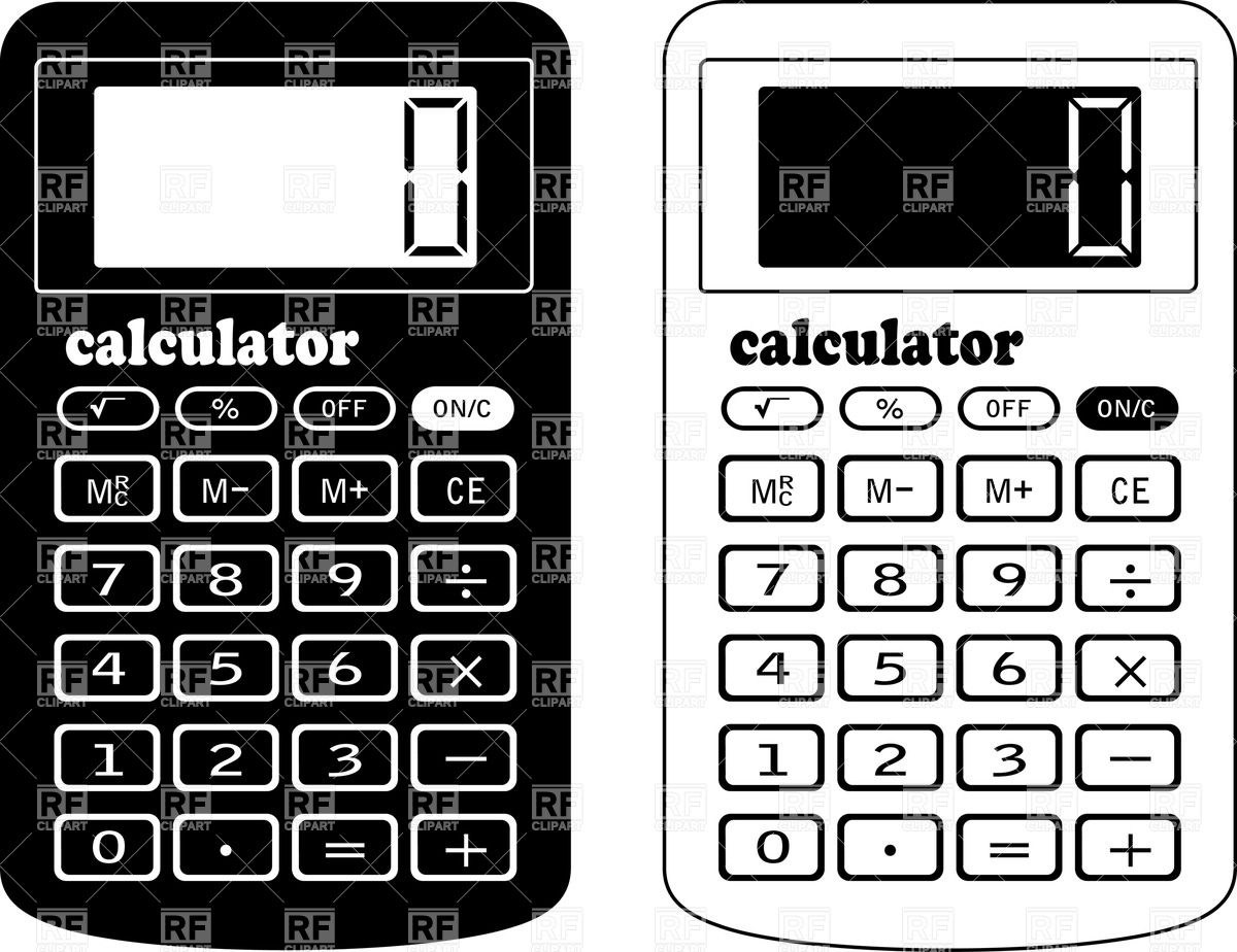 calculator clipart outline