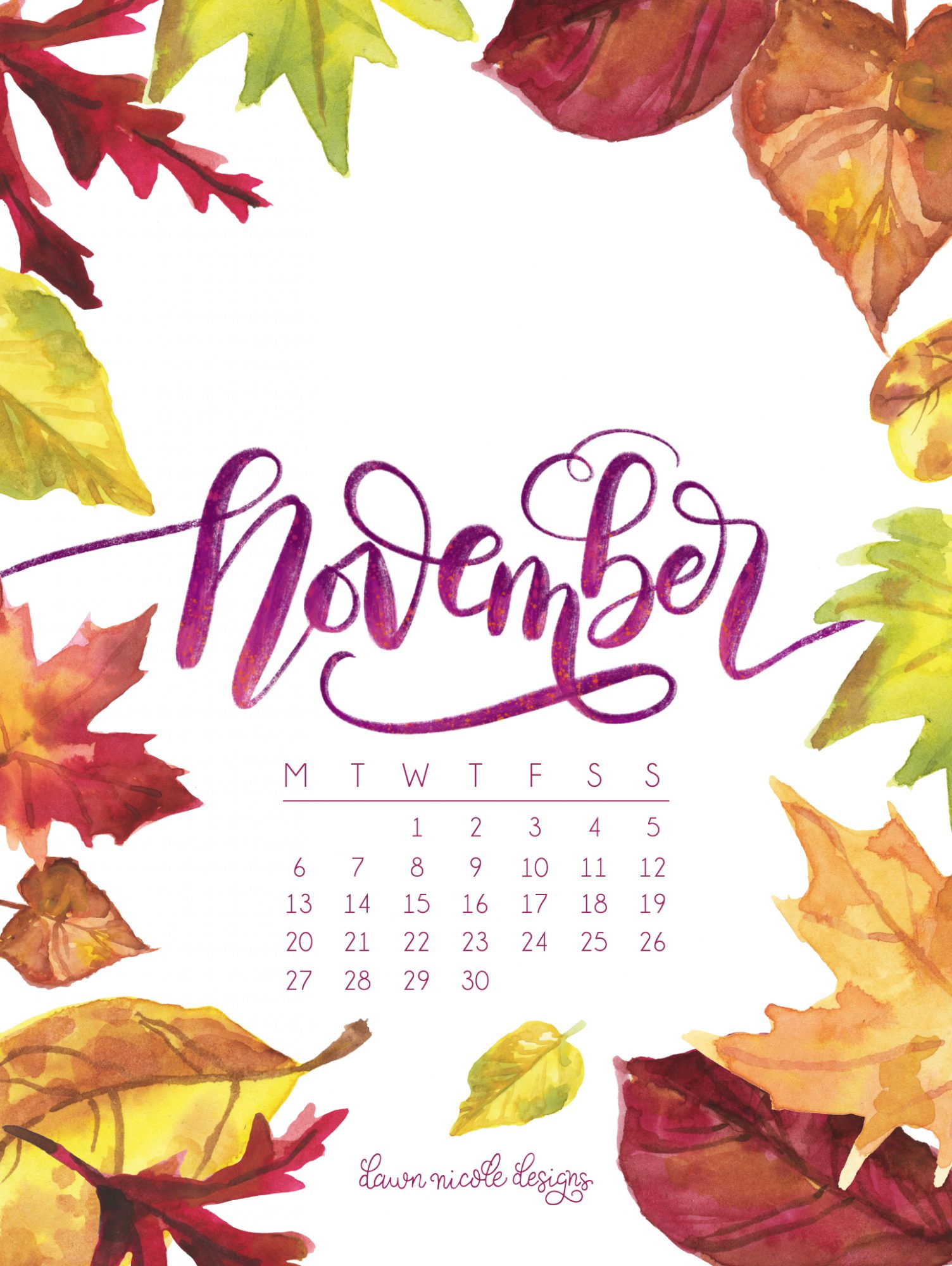 calendar clipart autumn
