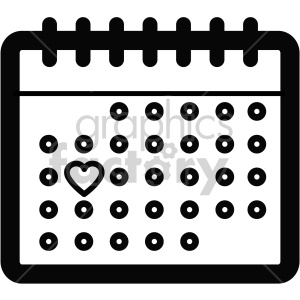 clipart calendar black and white