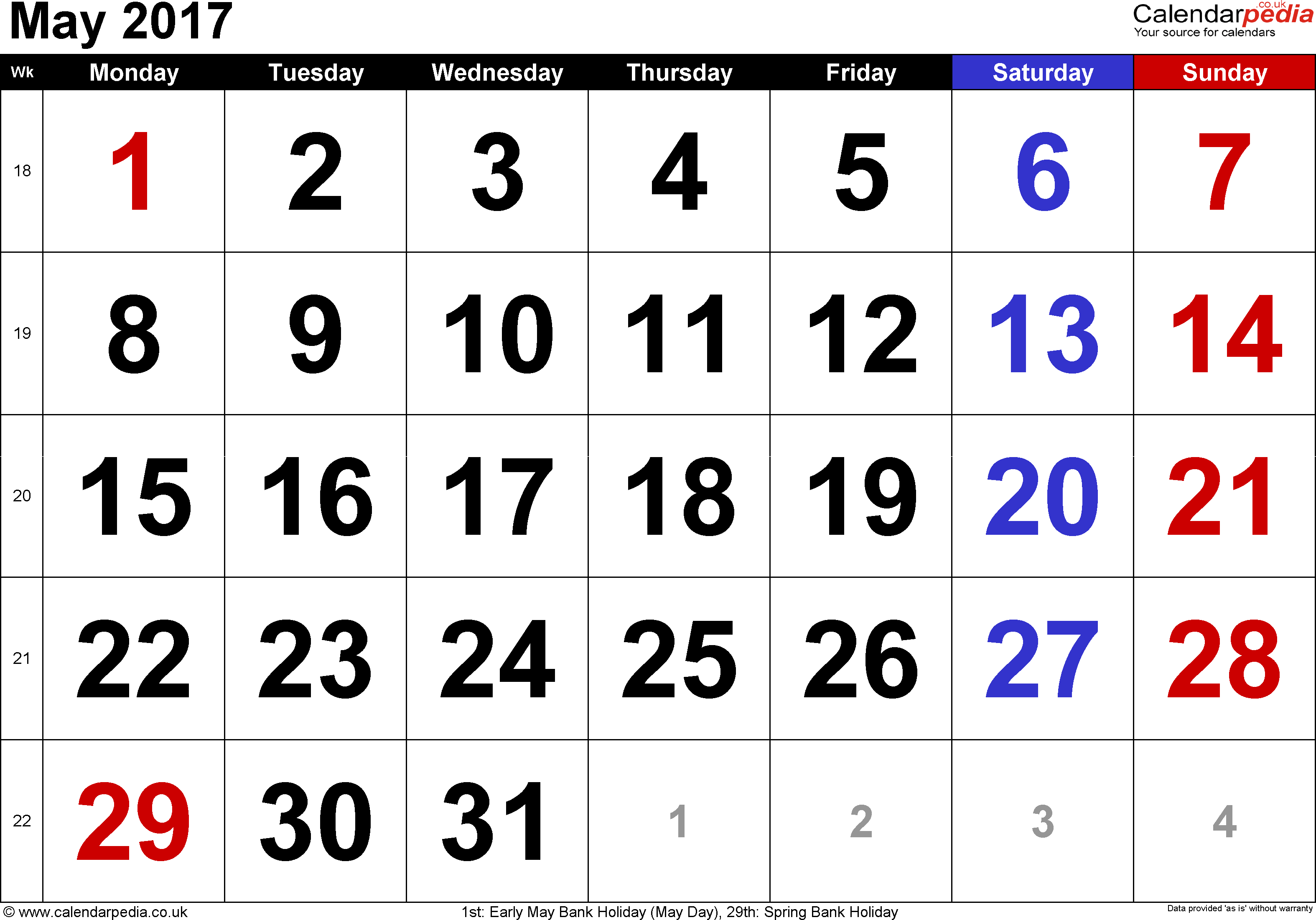 calendar clipart may 2017