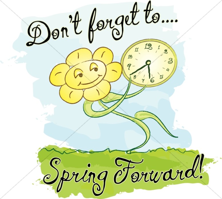With words and happy. 2018 clipart spring forward