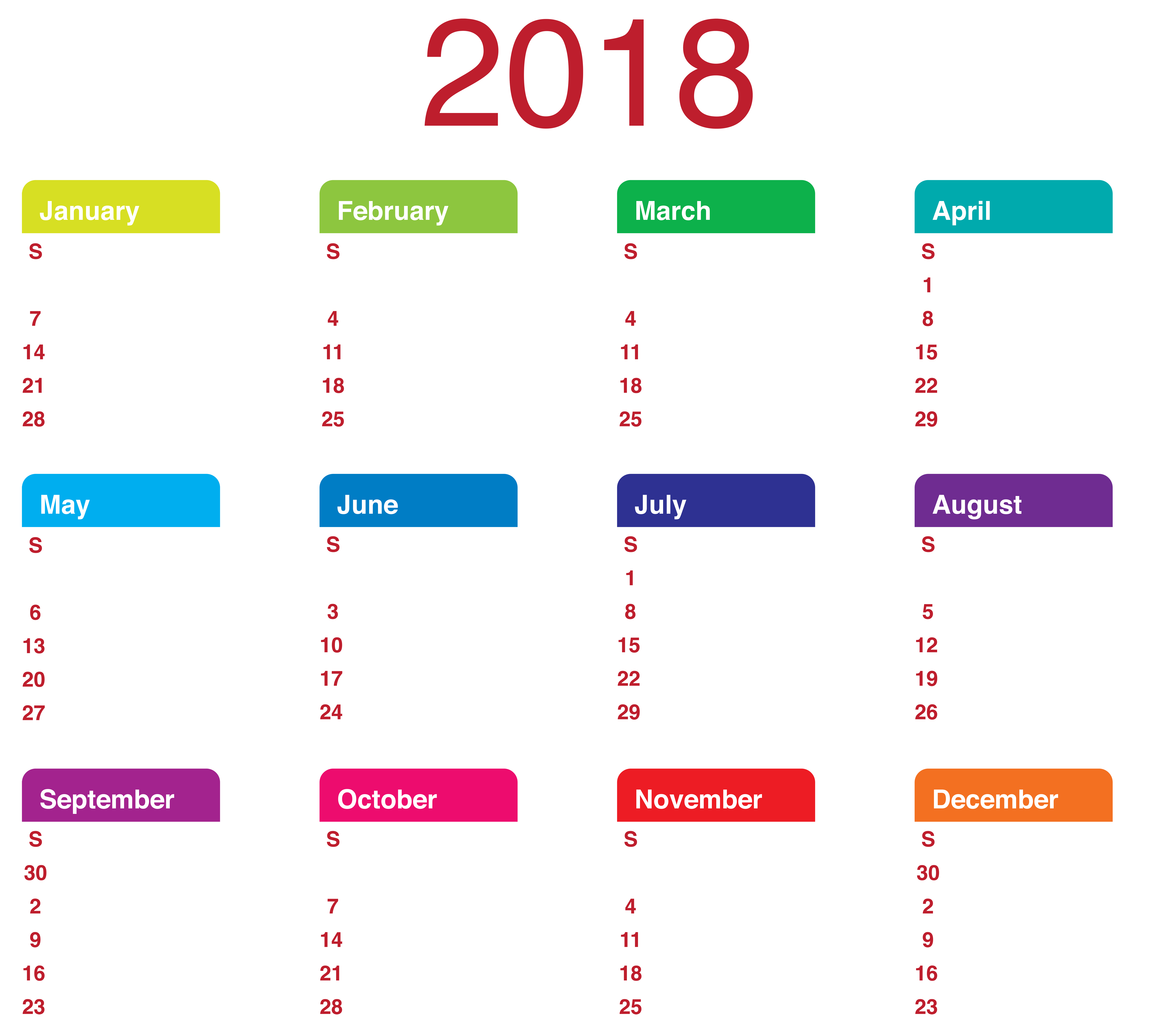 numbers clipart calendar