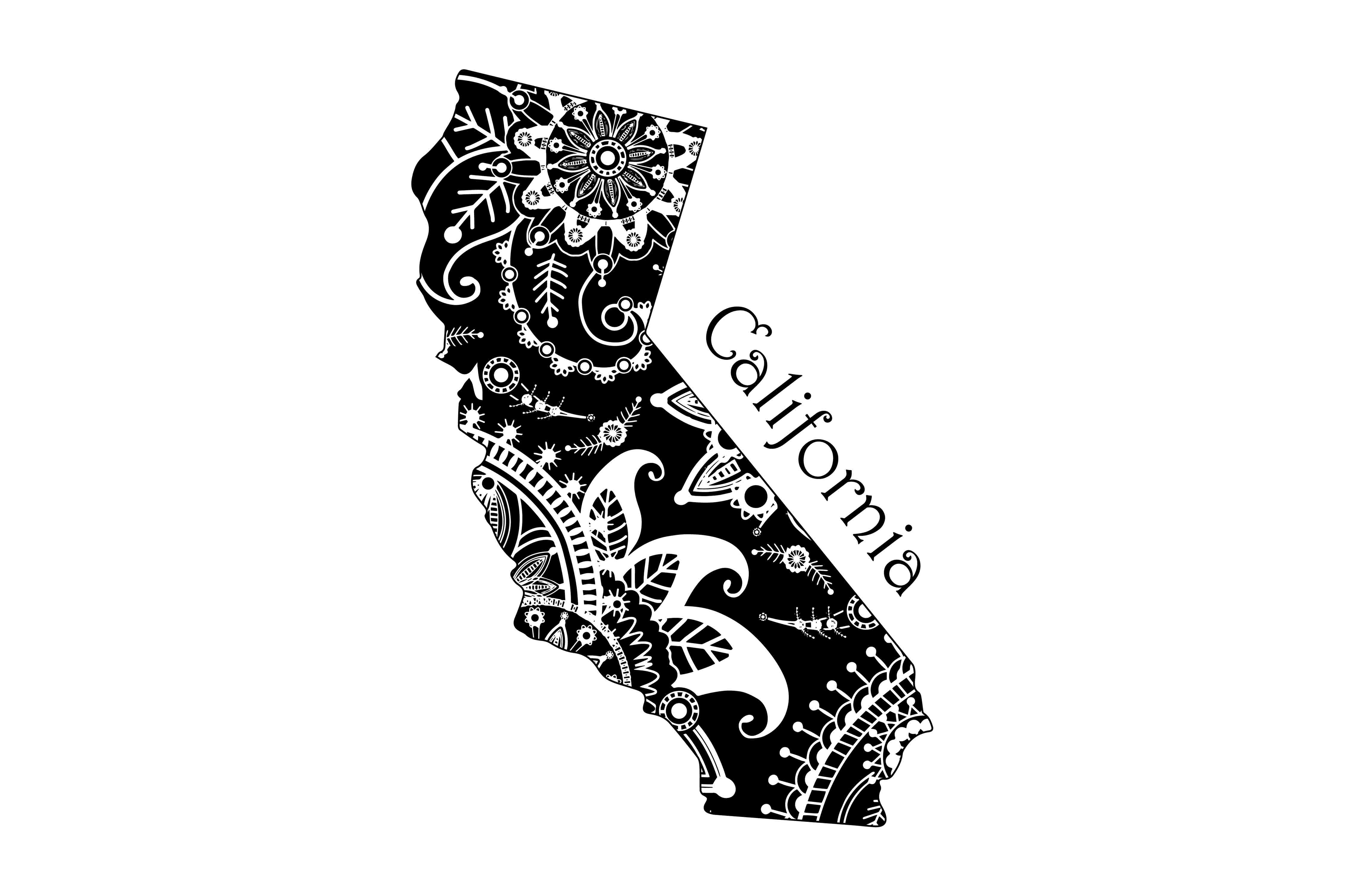 california clipart font