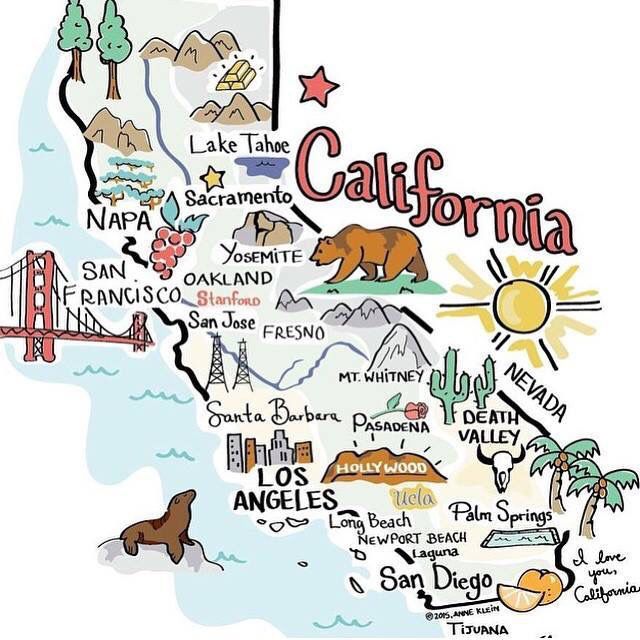 california clipart illustrated