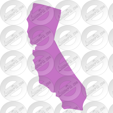 For classroom therapy use. California clipart stencil