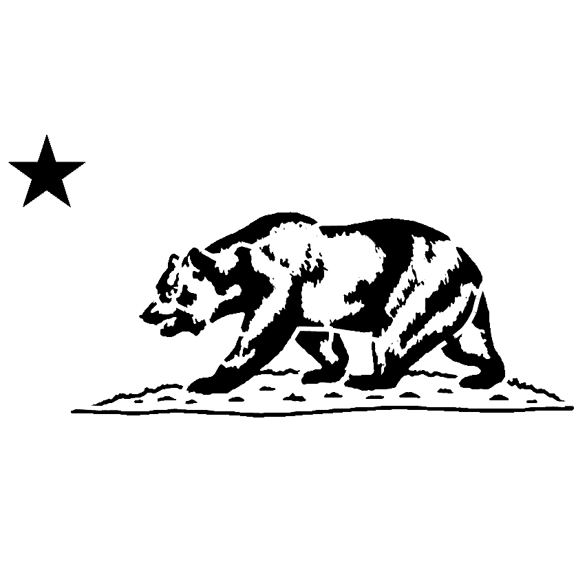 California clipart stencil. Bear group state flag