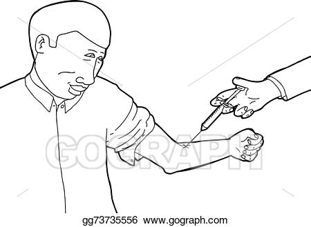 Vector being immunized illustration. Calm clipart calm man