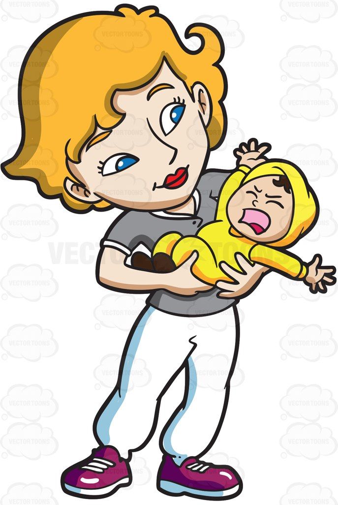 A mother trying to. Calm clipart cartoon