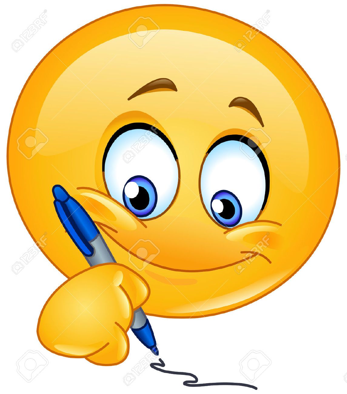 Smiley clipart writing. Emoticon royalty free cliparts