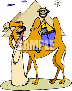 Camel clipart camel egypt. An egyptian man leading