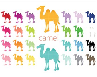 Camel clipart colorful. Etsy wild animal hump