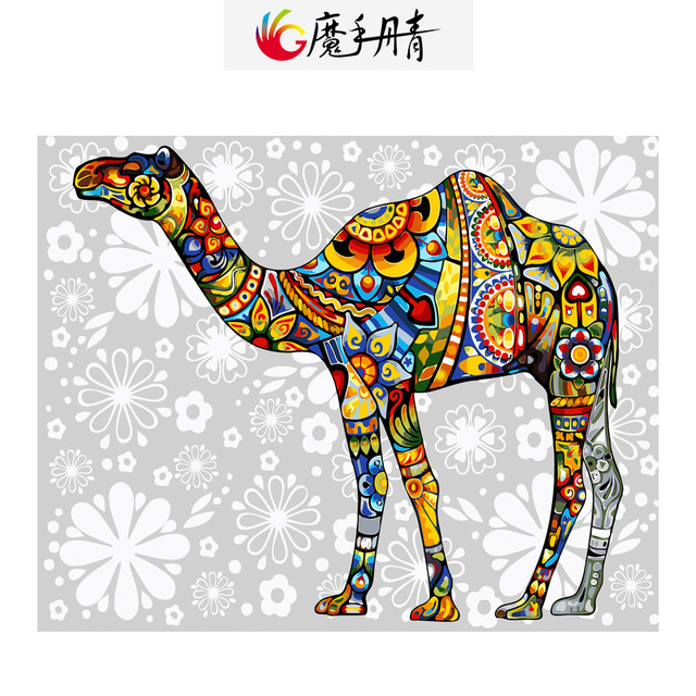 Diy oil painting by. Camel clipart colorful