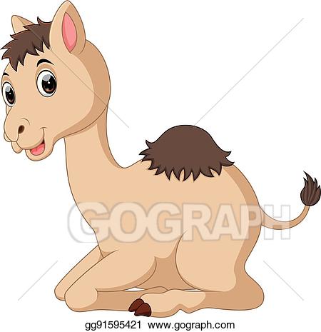 Camel clipart journey. Eps vector cute cartoon